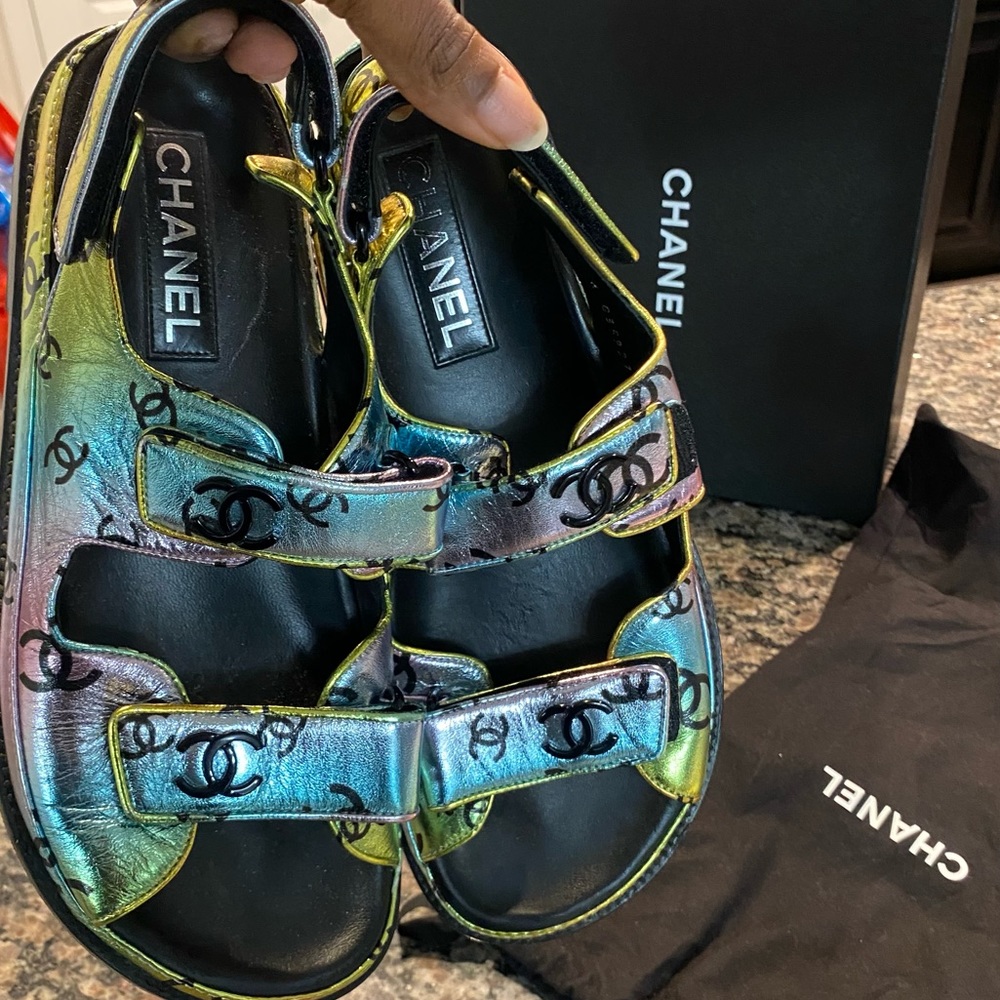 Chanel Dad Sandals. Like new, with box. Worn twice.